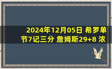 2024年12月05日 希罗单节7记三分 詹姆斯29+8 浓眉14中3 热火41分大胜湖人